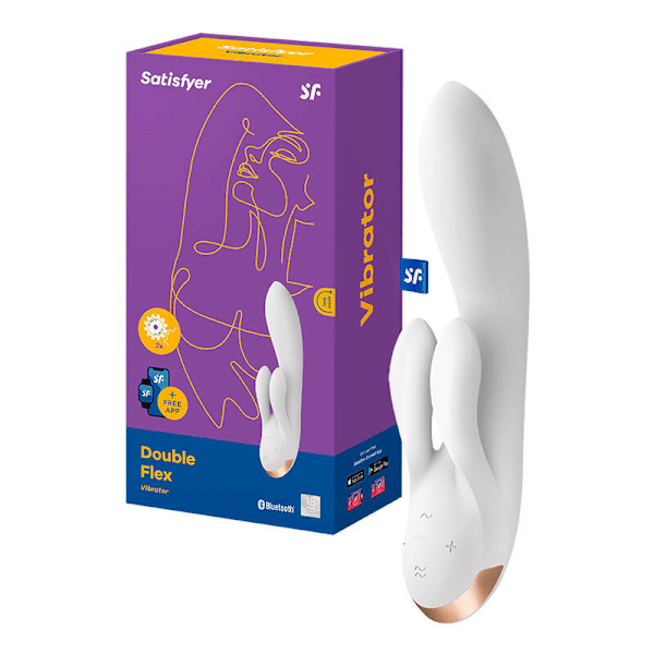 Vibrator Satisfyer Double Flex med app (vit)