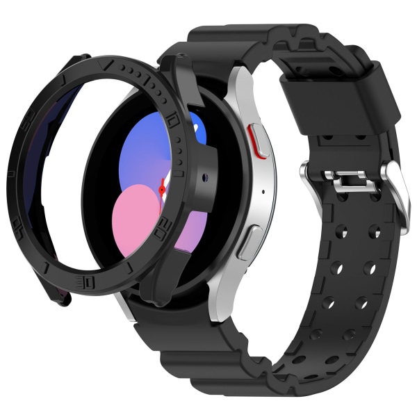 Silikone armbånd Samsung Galaxy watch5/watch4 (40 mm) Sort