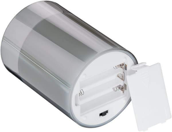 LED-ljus av äkta vax i glas, 7,5 x 12,5 cm, grå-transparent