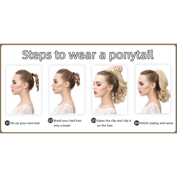 Golden Wavy Clip-in Ponytail -hiustenpidennys