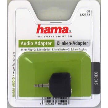 Adapteri Ääni 2x3,5 mm - 3,5 mm 2xNaaras-Uros Musta