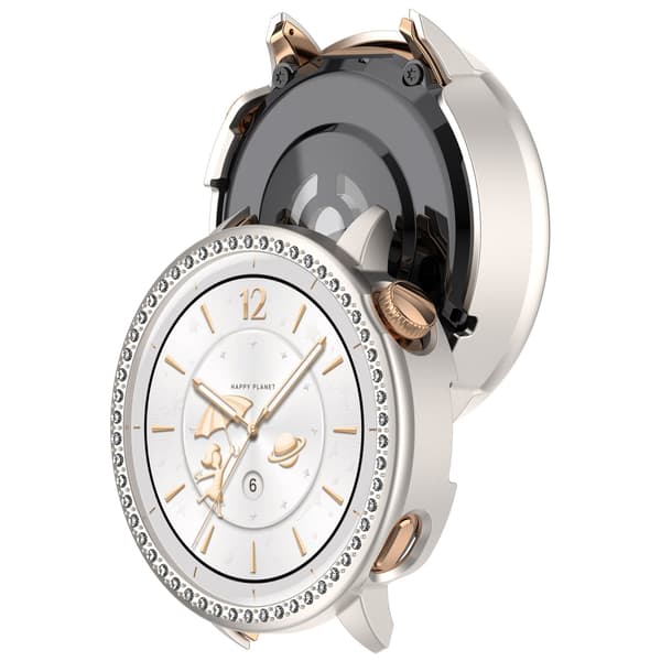 Skyddsram med Enkel Rad Strass för Oneplus Watch 3 43mm - Silver PC-material, Elegant Design