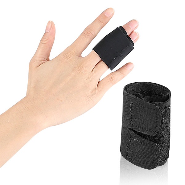 Fingerbandage med beskyttelse til to fingre Sort M Sort M