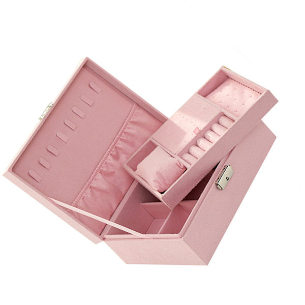 Smyckeskrin - Dubbellagersförvaring Rosa