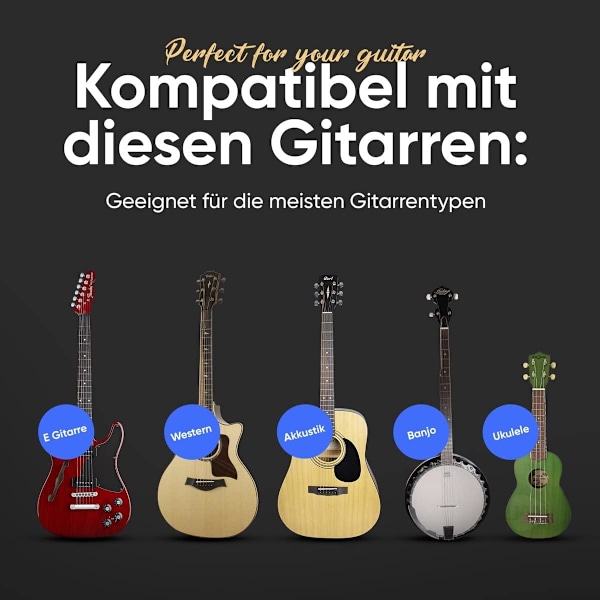 Zink Alloy Gitarr Capo - Gun Black med Färgbox