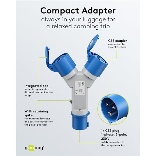 CEE-adapter, CEE hane till 2x CEE hona