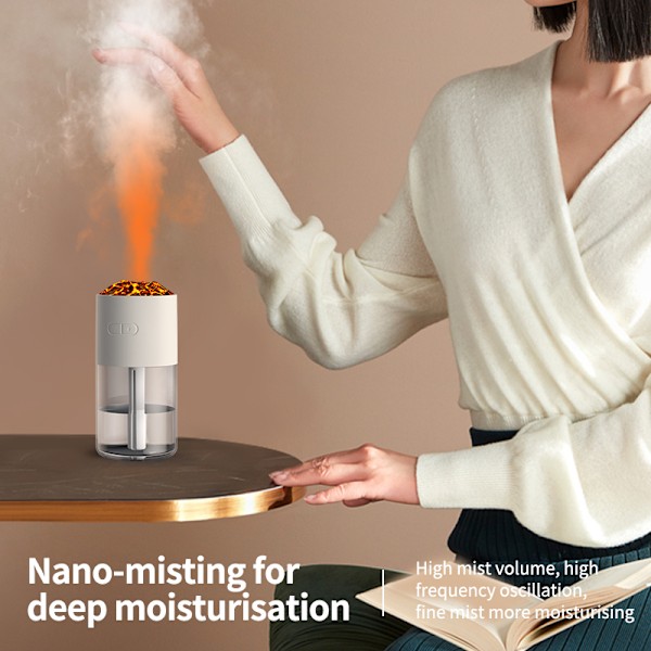Volcano Humidifier HS02: Simuloi liekkiä 7-värisellä valolla Valkoinen