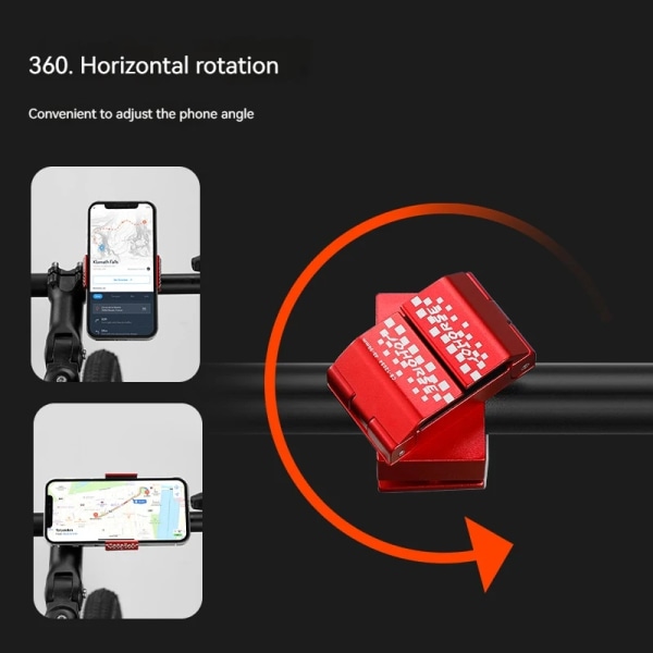 Pyöräpuhelimen teline Pyöräpuhelinteline 360 Pyörivä näkymätön