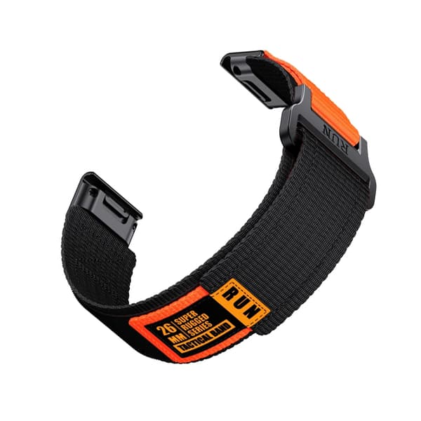 Garmin Fenix 8 Nylonvävd Rem Black 26 mm Black 26 mm