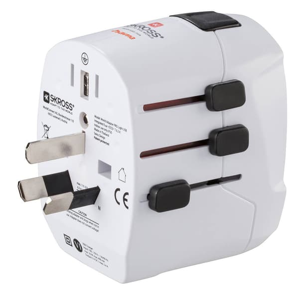Rejseadapter Verden Pro Light USB 3-ben