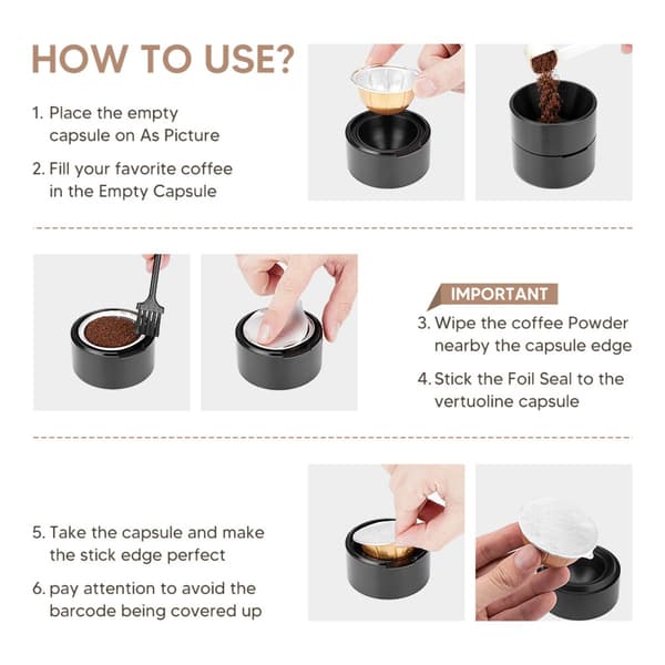 Refillbart kit för påfyllning av kaffekapslar kompatibelt med Nescafe Dolce Gusto G3 PP multifärg 230ml/150ml/80ml 230ml 230ml
