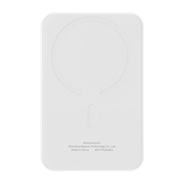 Magnetisk Mini Powerbank Baseus 5000mAh, USB-C 20W (hvid)