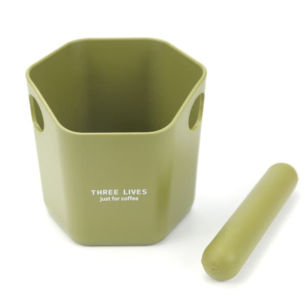 Hexagonal Prism Vinklad Kaffesumpslåda - ABS Behållare för Espressoavfall Green Green