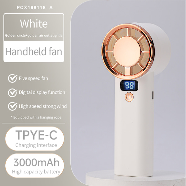 Mintgrøn håndholdt ventilator - Bærbar køleløsning White White