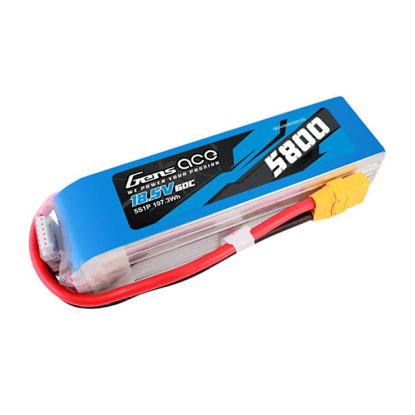 Gens ace 5800mAh 60C 18,5V 5S1P Lipo-batteripaket med XT90-kontakt