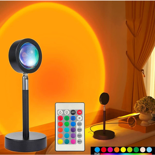 INF Bordslampa "Sunset" med 16 RGB färger fjärrkontroll Svart
