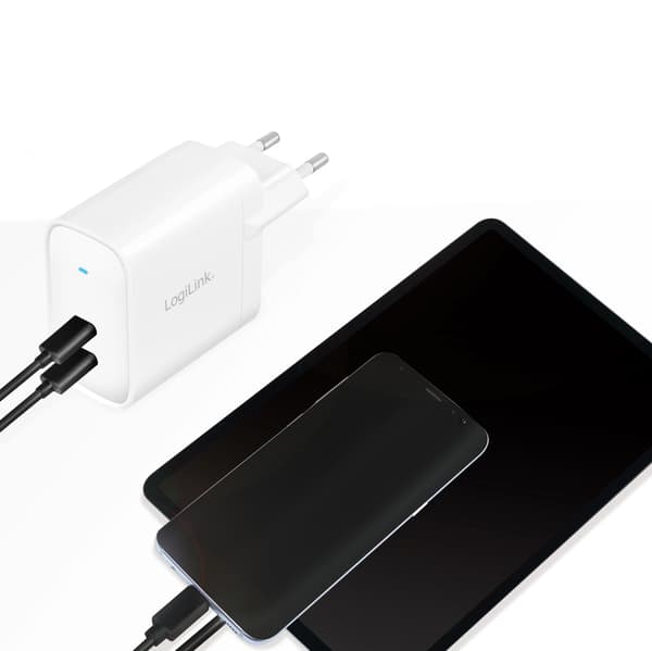 LogiLink USB-laddare 2 x USB-C PD 40W GaN
