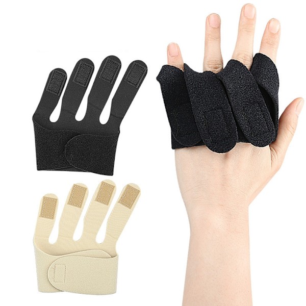 Par Fingersträckare Halvhandshandskar för Styrka och Flexibilitet Beige S
