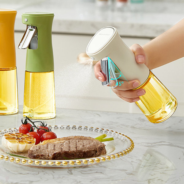 INF 240 ml Oljesprayflaska i glas - Sprayflaska för Köket Vit