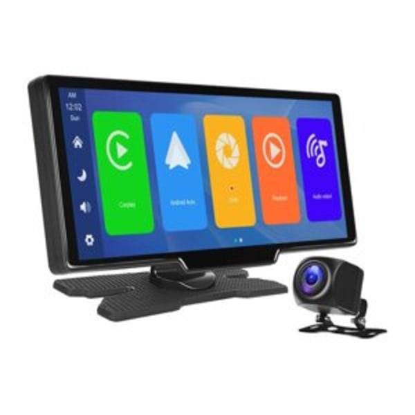 Bilmonitor 9,3" Podofo A3073 Carplay&Android Auto + främre och bakre kamera