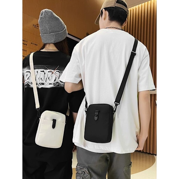 Herre Crossbody-taske i kanvas Hvid