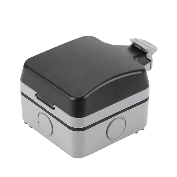 Vattentät Uttagsbox med Lock & Skydd Gray Gray