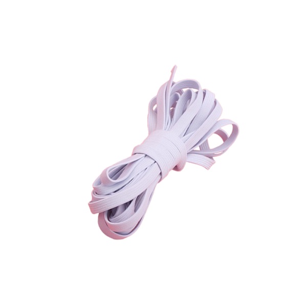 Vit dubbellager elastiskt band - 10 st