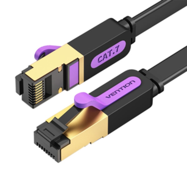 Platt nätverkskabel UTP CAT7 Ventilation ICABK RJ45 Ethernet 10Gbps 8m Svart