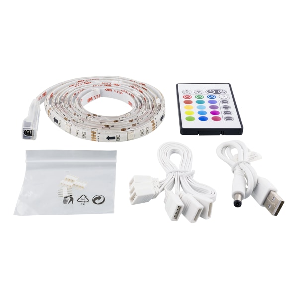 LED strip 2x50cm 4 modes 12 colors 16xRGB remote control