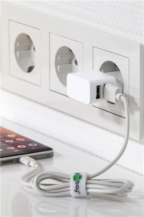 USB-A dubbel laddare (12 W) vit