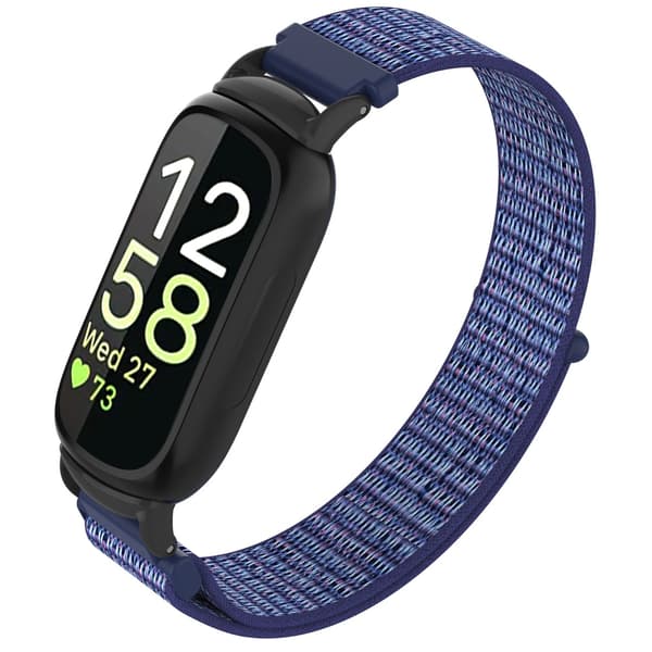 Nylon Loop Hook and Loop Rem Kompatibel med Fitbit Inspire 3 - Fås i Flere Farver Blue Blue