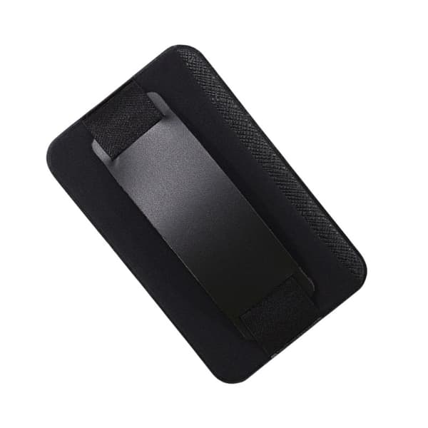 Læder Telefon Greb Stropholder - Universal Stander Black Black