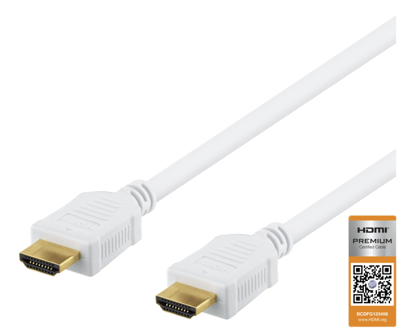 High-Speed Premium HDMI cable, 1m, Ethernet, 4K UHD, white