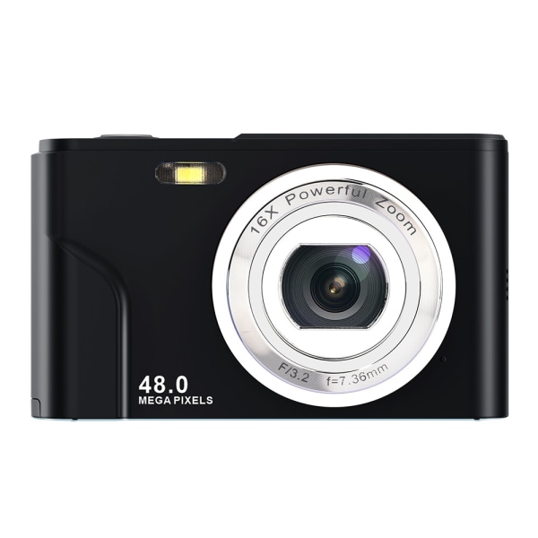INF Digitalkamera 48 MP, 1080p FHD, 16x zoom, 32GB minneskort Svart