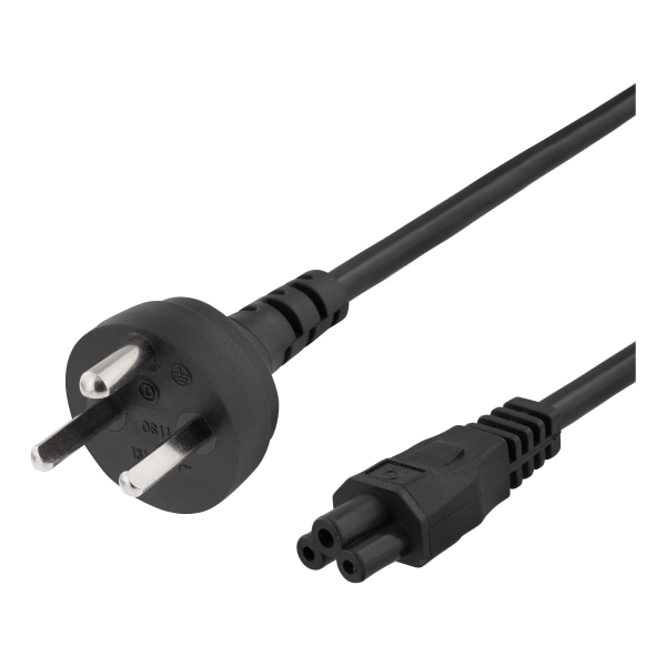 Power cable, 2m, DK 2-5a to IEC C5, 2.4A, earthed, black