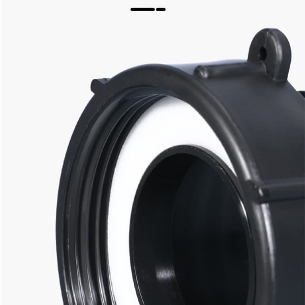 IBC tankadapter 62 fine thread til 60 coarse thread, kompatibel med Schutz IBC-ventil, ABS sort 2-pak, lækagesikring og nem montering