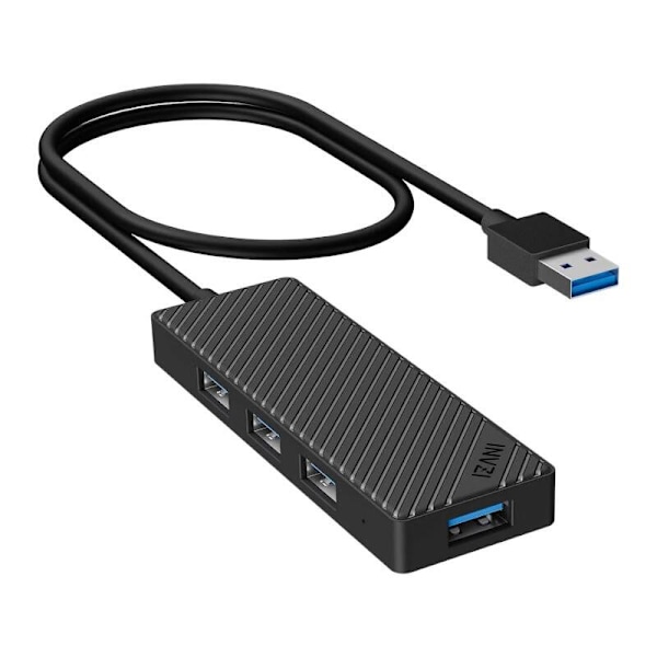 Adapter Hub 4 i 1, INVZI, MH04, 4x USB 3.0 (svart)