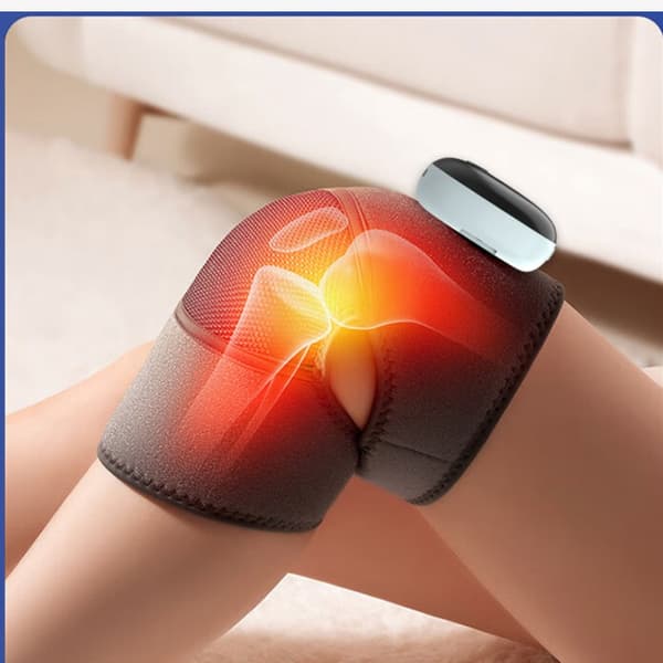 Trådlös Uppvärmd Knämassager med Vibration och Värmeterapi för Lindring av Ledvärk