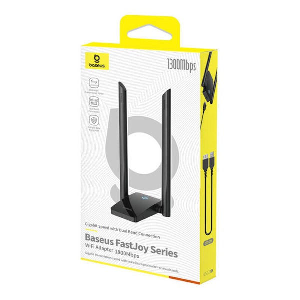 Adapter WiFi Baseus FastJoy 1800Mbps (svart)