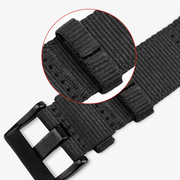 Nylon Klockarmband för Garmin Forerunner 255/265/245 Smartwatch Svart M