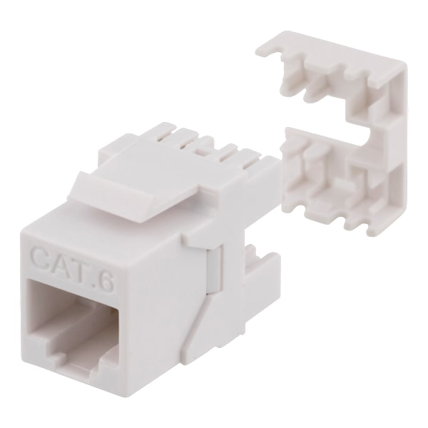 Cat6 Keystone jack, LSA/110 termination, plastic, 180, white