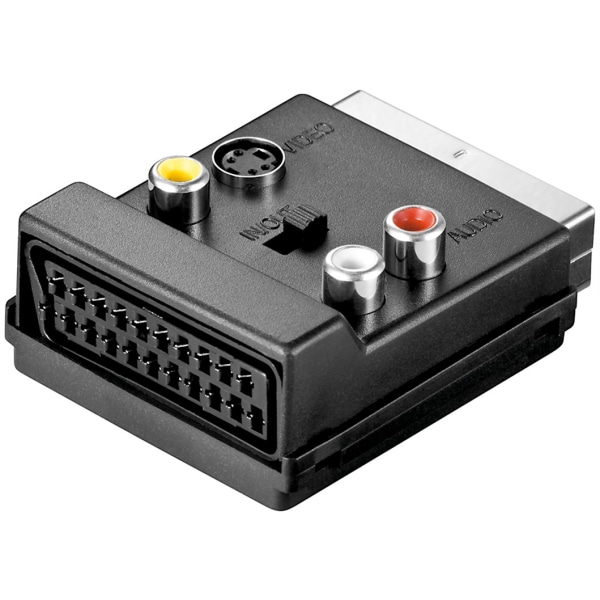 Scart till kompositvideo och S-video adapter, IN/OUT, med scart pass-through