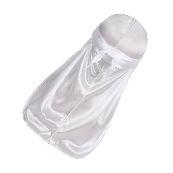 Åndbar polyester hovedbeklædning til mænd - Elastisk lang hale bandana hue til solbeskyttelse White White