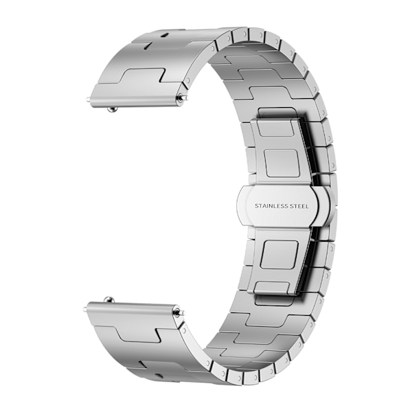 Titanium klockarmband för 22 mm Smartwatch Butterfly Clasp (DLC-förstärkt skydd) Silver