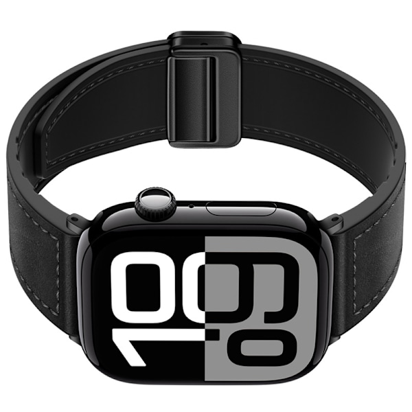 Rem i ægte læder til Apple Watch Sort S