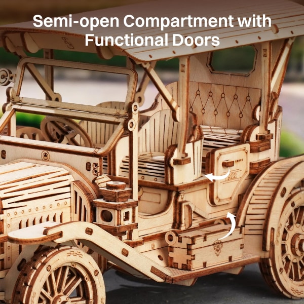3D-puslespil DIY træbygningsmodel Vintage bilmodel