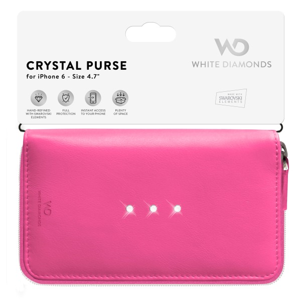 WHITE DIAMONDS WD Crystal Purse 5" Universal Rosa