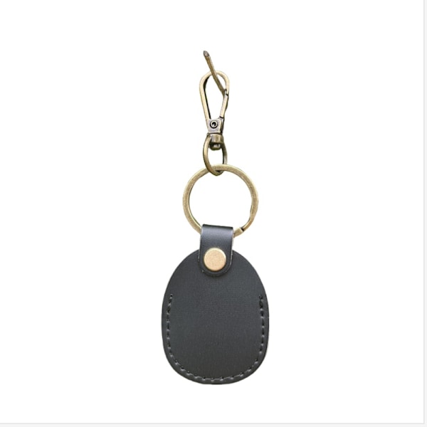 Stilfuld Sort PU Læder Etui til Apple AirTags Tracker Black Black