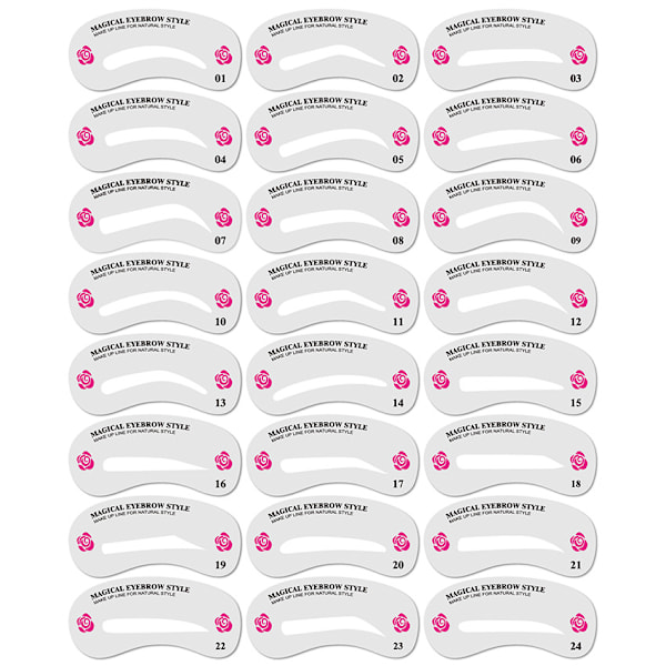 Ögonbrynsschabloner 24-pack White White