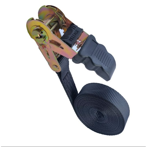 4M Heavy Duty Ratchet Bindestropper, 2,5 cm brede sorte laststropper